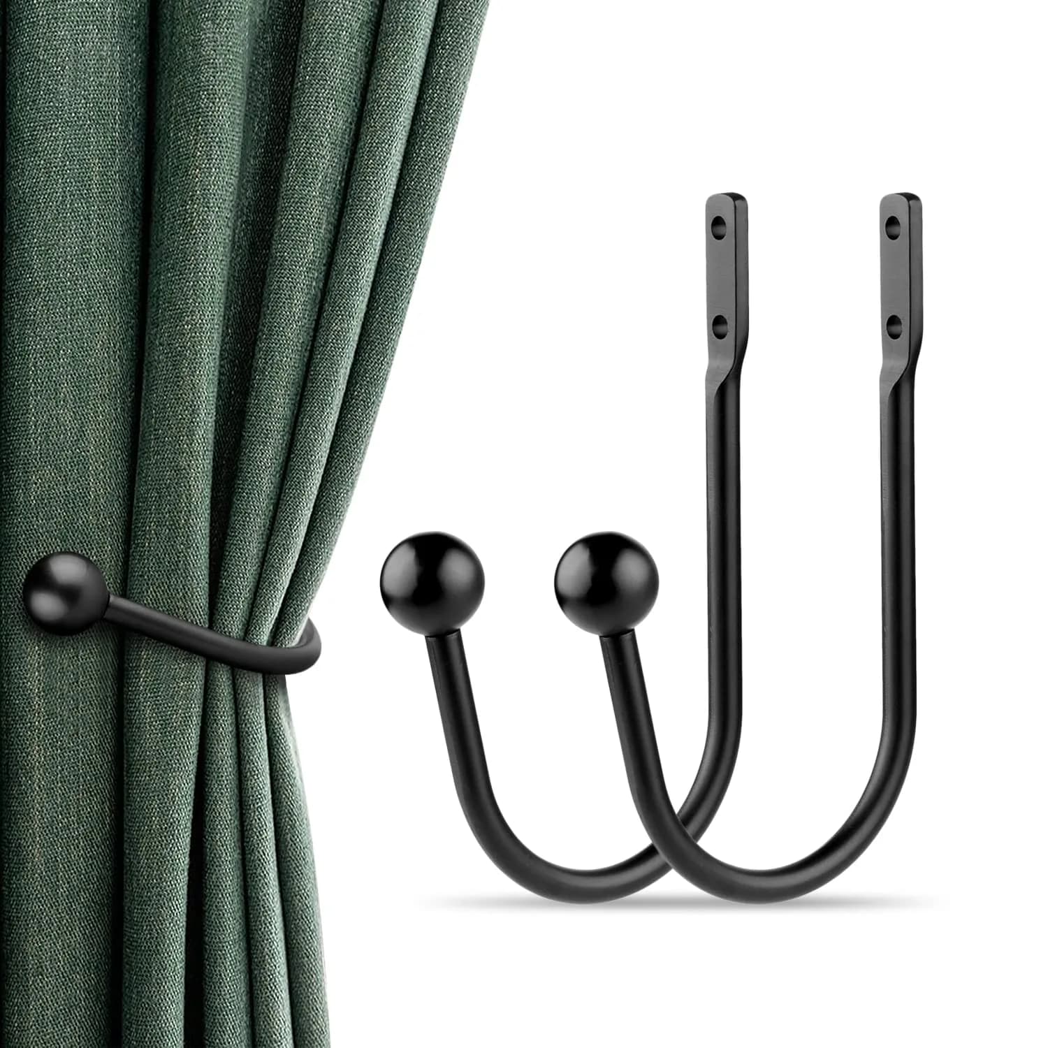 Gobutend Curtain Holdback Tieback 2pcs Wall Mounted Drapery Hooks 15cm (6in) | Retro Home Decor