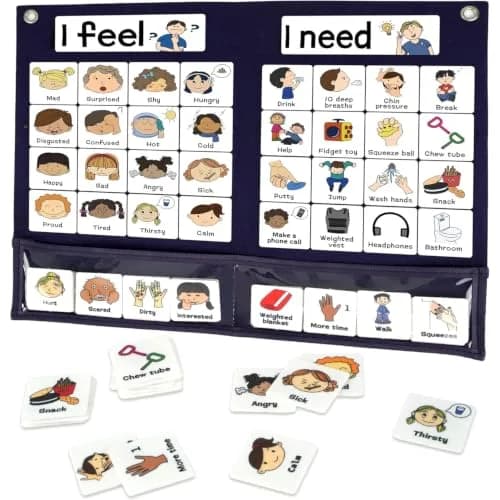 CHEFAN Feelings Chart for Kids, Autism & SEL Classroom Tool | Visual Emotion & Needs Board thumbnail 1