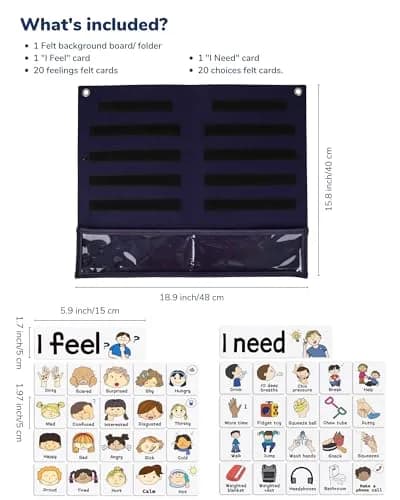 CHEFAN Feelings Chart for Kids, Autism & SEL Classroom Tool | Visual Emotion & Needs Board thumbnail 4