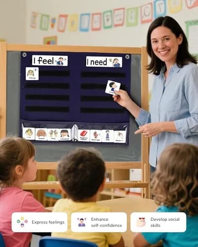 CHEFAN Feelings Chart for Kids, Autism & SEL Classroom Tool | Visual Emotion & Needs Board thumbnail 5