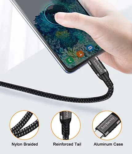 Aoybevty USB A to USB C Cable 10FT (3.05m), 10Gbps Data Transfer & 60W Fast Charging | Grey thumbnail 7