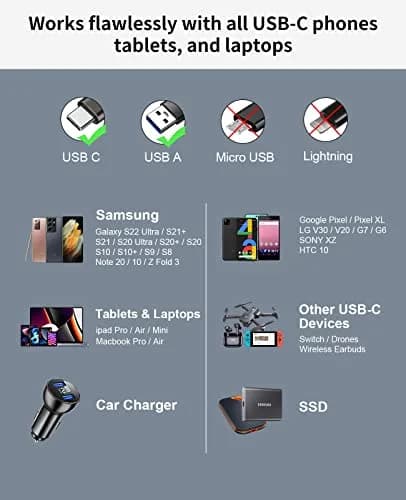 Aoybevty USB A to USB C Cable 10FT (3.05m), 10Gbps Data Transfer & 60W Fast Charging | Grey thumbnail 8