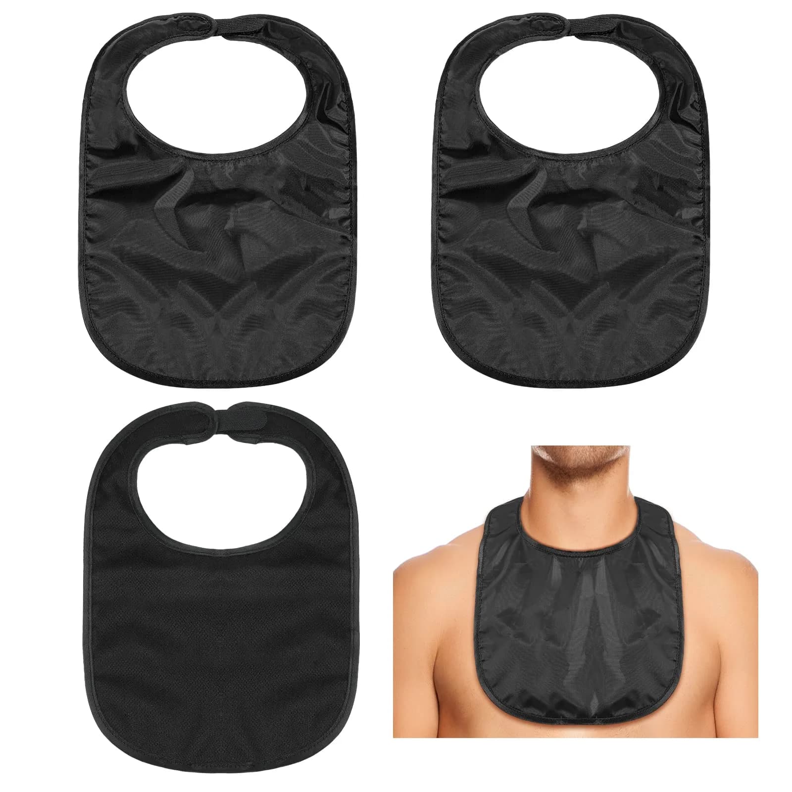 Oudain Tracheostomy Shower Covers 3 Pack | Waterproof, Adjustable, Breathable for Post-Op Care — Black