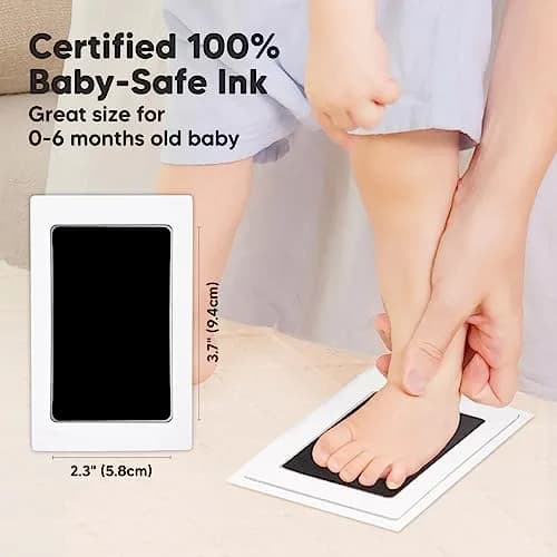 KeaBabies Inkless Baby Hand & Footprint Kit | Mess-Free Newborn Keepsake (Cloud Gray, 13" x 7.8") thumbnail 2
