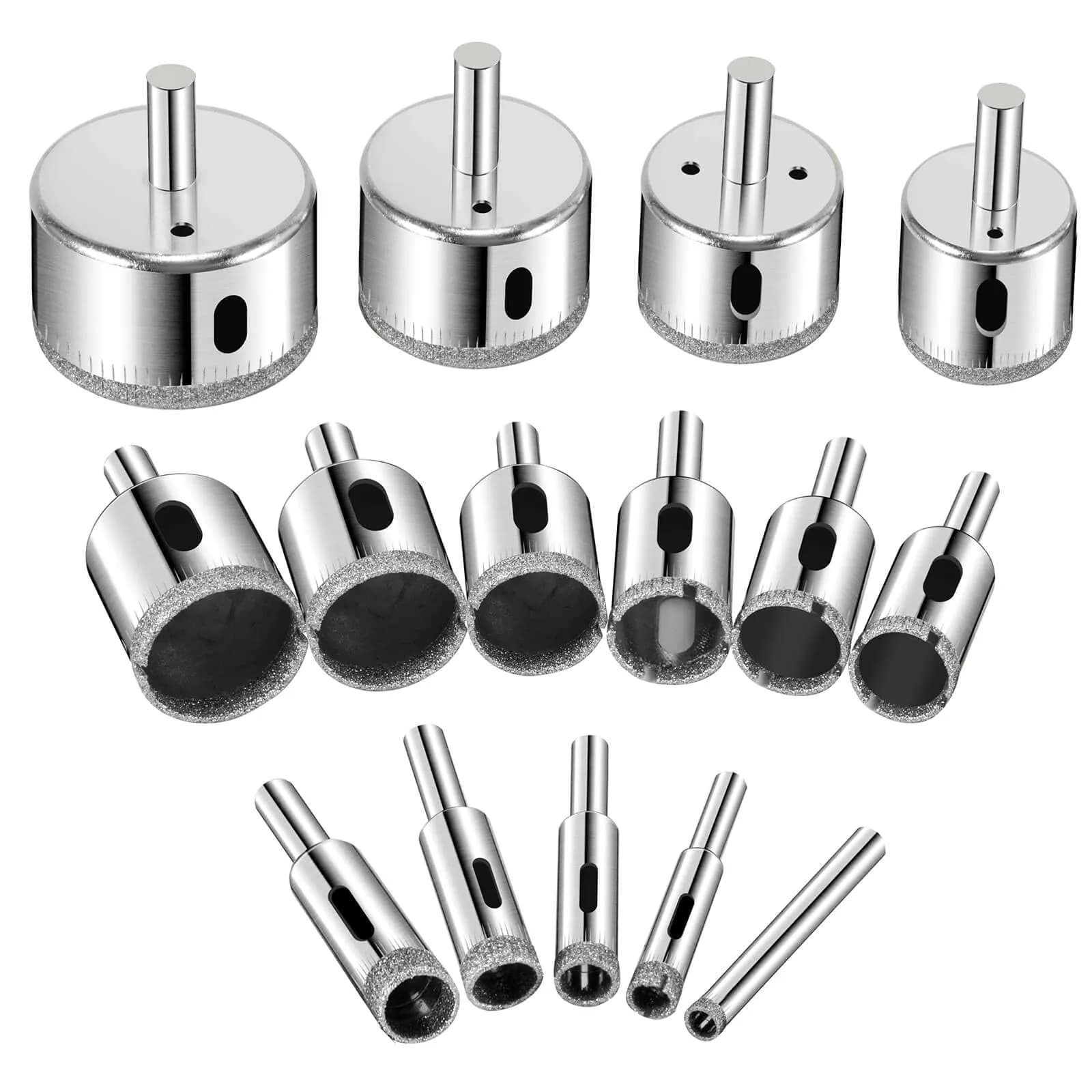 Semderm Diamond Hole Saw Drill Bit Set 15 PCS (6 mm - 50 mm) | For Tile, Glass, Granite, Stone