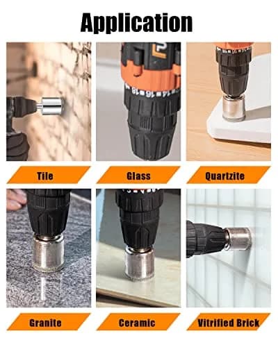 Semderm Diamond Hole Saw Drill Bit Set 15 PCS (6 mm - 50 mm) | For Tile, Glass, Granite, Stone thumbnail 5
