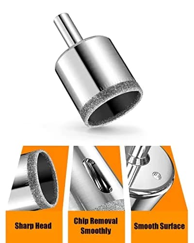 Semderm Diamond Hole Saw Drill Bit Set 15 PCS (6 mm - 50 mm) | For Tile, Glass, Granite, Stone thumbnail 3