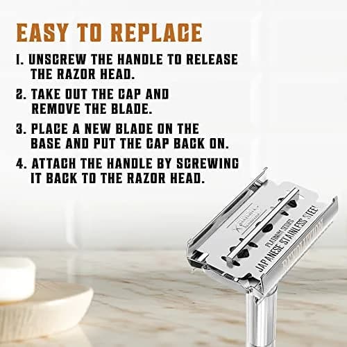 SHAVING REVOLUTION Double Edge Razor Blades 100 Count | Platinum Japanese Stainless Steel for a Precise, Smooth Shave thumbnail 4