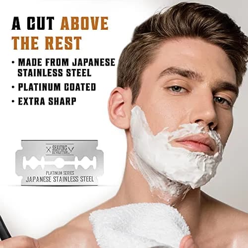 SHAVING REVOLUTION Double Edge Razor Blades 100 Count | Platinum Japanese Stainless Steel for a Precise, Smooth Shave thumbnail 5