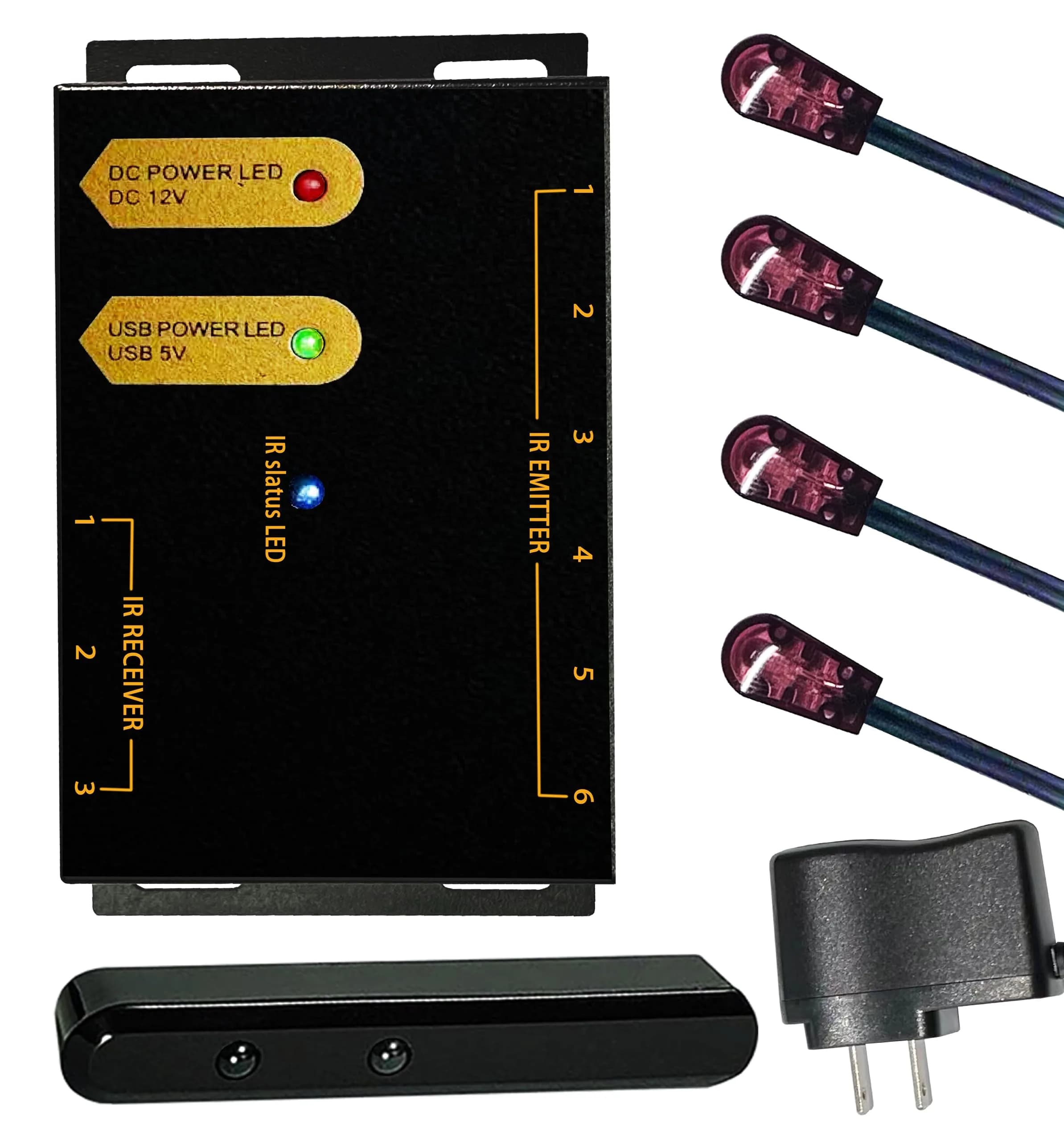 Ensigear IR Repeater Kit 4m Black | IR Signal Extender for TV & AV Devices - main product image