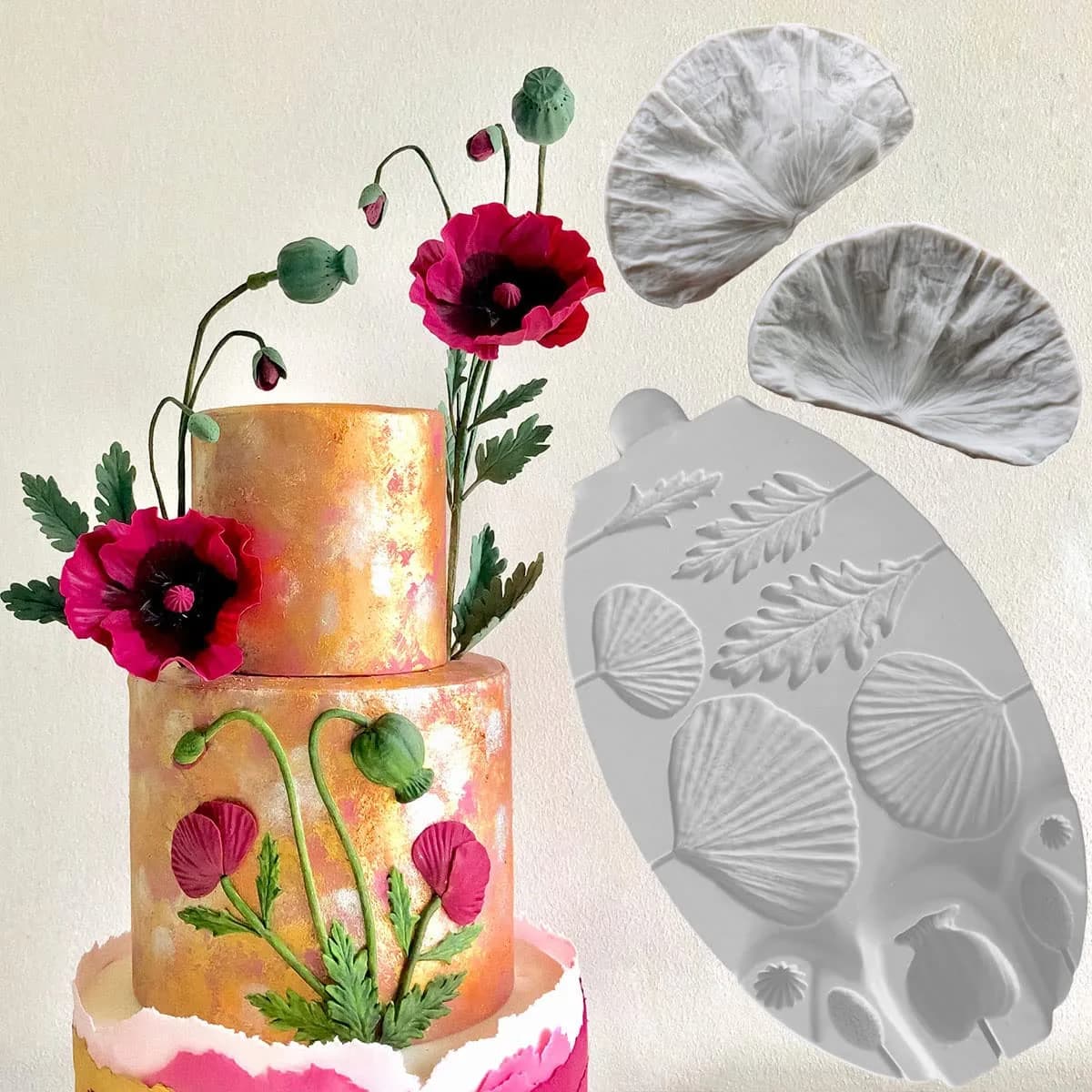 ZHUOJIE Food Preparation Mold Silicone Flower & Leaf Set | Sugarcraft & Chocolate Tool - main product image