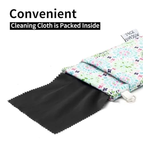 Face Shadow Soft Eyeglass Case with Squeeze Top & Wrist Strap | Fits Two Pairs, Microfiber Lined thumbnail 4