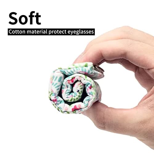 Face Shadow Soft Eyeglass Case with Squeeze Top & Wrist Strap | Fits Two Pairs, Microfiber Lined thumbnail 5