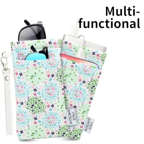 Face Shadow Soft Eyeglass Case with Squeeze Top & Wrist Strap | Fits Two Pairs, Microfiber Lined thumbnail 6
