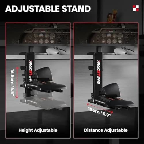 RACGTING 2-Pack Foldable HOTAS Desk Mount for Joystick and Throttle | Adjustable Clamp Bracket for PC Flight Simulators thumbnail 4