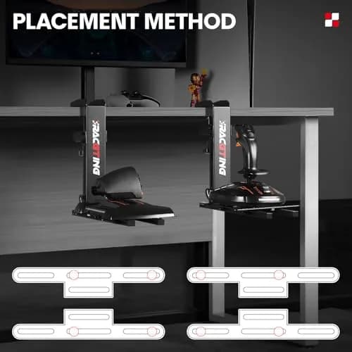 RACGTING 2-Pack Foldable HOTAS Desk Mount for Joystick and Throttle | Adjustable Clamp Bracket for PC Flight Simulators thumbnail 6