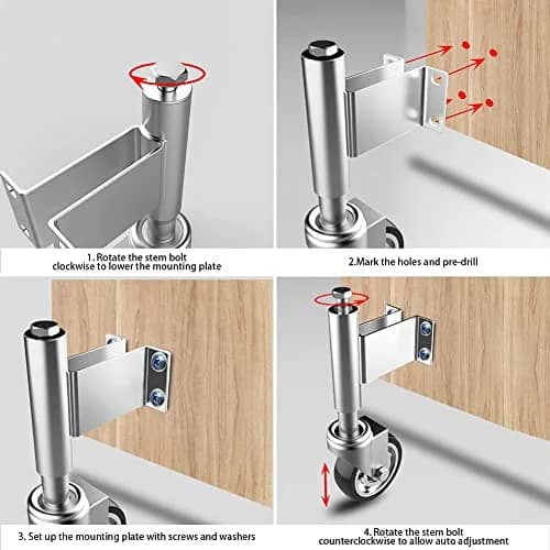 Homhoo 5” Spring Loaded Gate Wheel for Outdoor Wooden Gate Fence | Heavy Duty Support, 2 Pack thumbnail 3