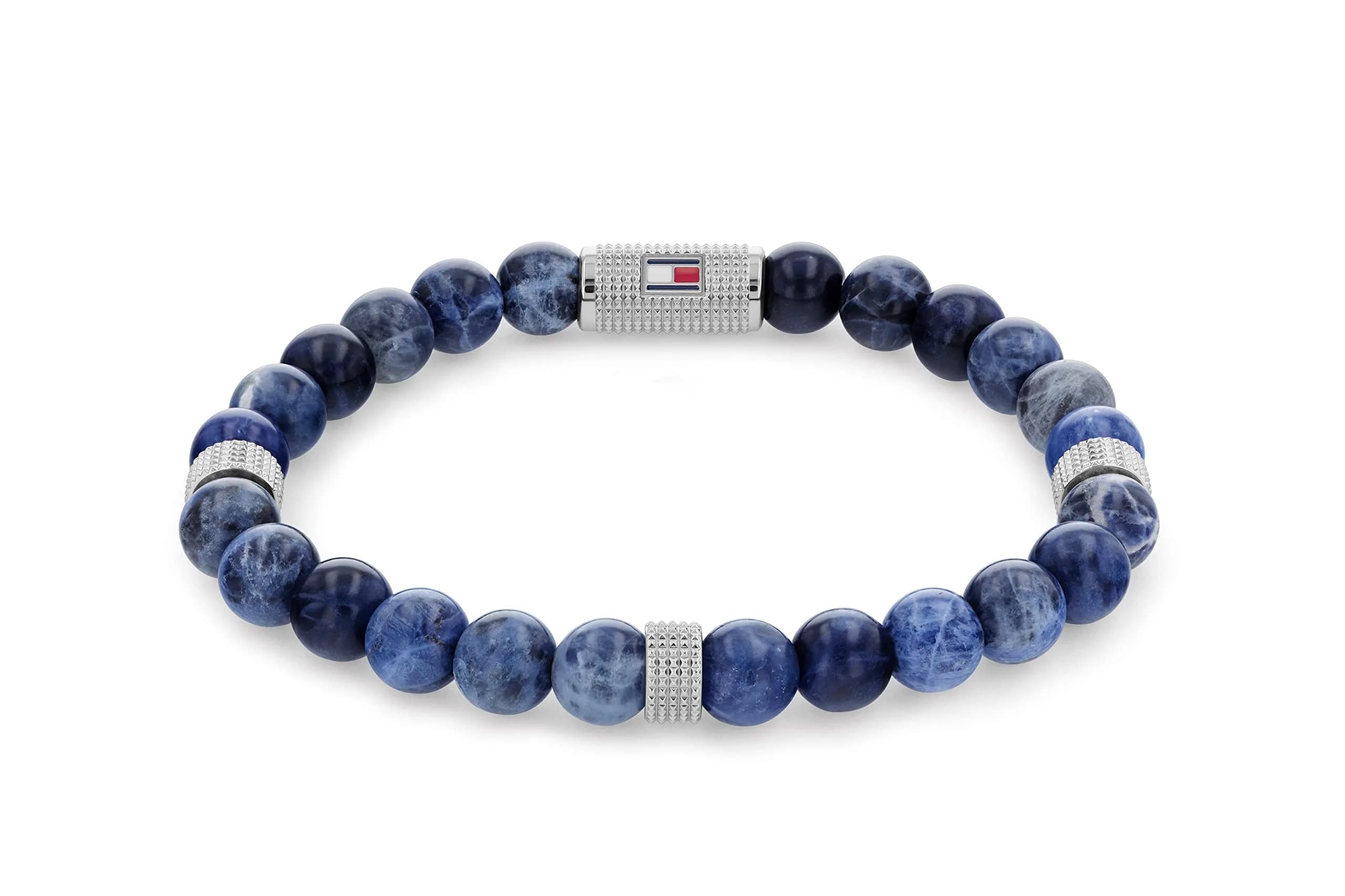 Tommy Hilfiger Men's Jewelry Wood Beaded Bracelet Black | Trendy Casual Accessory — Stone
