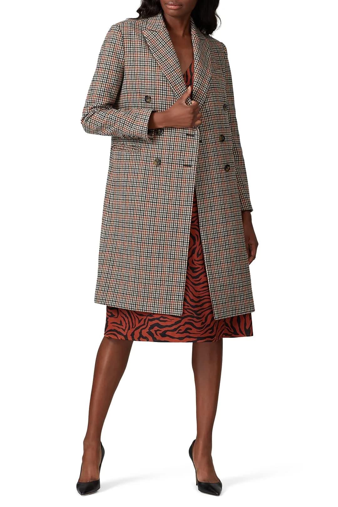 Sweet Baby Jamie Double Breasted Plaid Coat | Wool Blend, Fall Ready, Medium