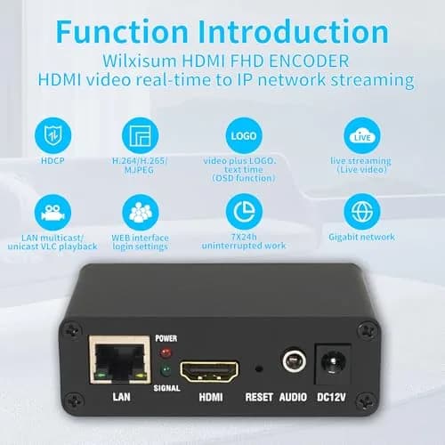 Wilxisum HDMI H.265 H.264 Video Encoder 120g (4.2oz) | Supports SRT/RTMP/RTSP/RTMPS/UDP/HTTP/HLS Protocols thumbnail 4