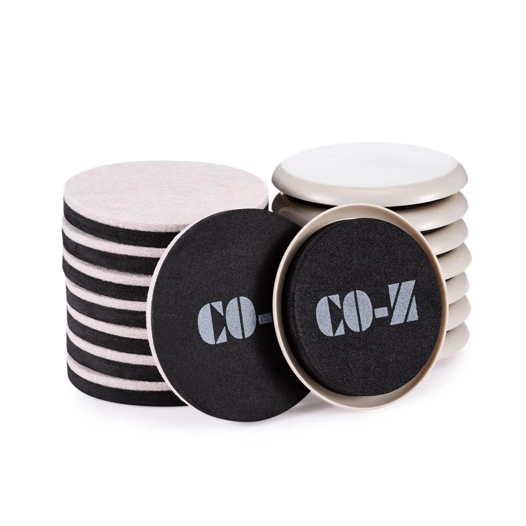CO-Z Felt Cabinet Door Bumpers 0.4 in Diameter | Noise-Absorbing Furniture Protectors — 3 1/2" Round- , Plastic + Felt