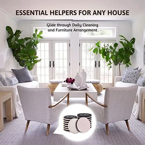 CO-Z Heavy-Duty Furniture Sliders - 16 Pack (8 Plastic, 8 Felt) 8.9cm Round | Move Furniture Easily on Carpet & Hardwood thumbnail 7