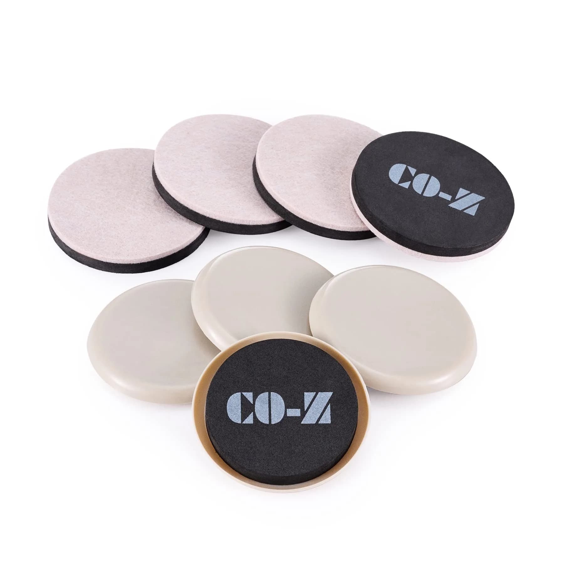 CO-Z Felt Cabinet Door Bumpers 0.4 in Diameter | Noise-Absorbing Furniture Protectors — 3 1/2" Round- , Plastic + Felt