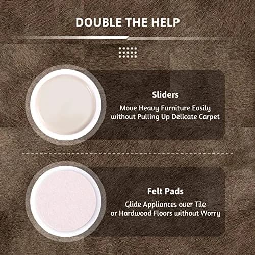 CO-Z Felt Furniture Sliders - 8 Pack with 4 Plastic & 4 Felt Sliders, 3 1/2" Reusable Furniture Sliders for Carpet Hardwood Floors, Heavy-Duty Furniture Gliders Movers, Moving Pads for Heavy Furniture thumbnail 4