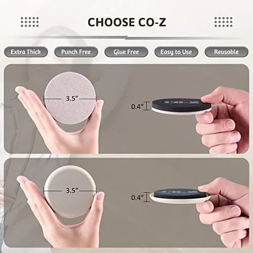 CO-Z Felt Furniture Sliders - 8 Pack with 4 Plastic & 4 Felt Sliders, 3 1/2" Reusable Furniture Sliders for Carpet Hardwood Floors, Heavy-Duty Furniture Gliders Movers, Moving Pads for Heavy Furniture thumbnail 5