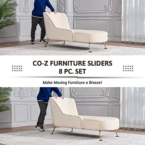 CO-Z Felt Furniture Sliders - 8 Pack with 4 Plastic & 4 Felt Sliders, 3 1/2" Reusable Furniture Sliders for Carpet Hardwood Floors, Heavy-Duty Furniture Gliders Movers, Moving Pads for Heavy Furniture thumbnail 3