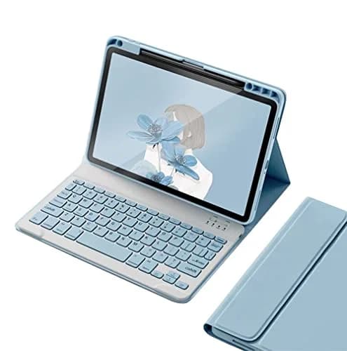 kaitesi Detachable Bluetooth Keyboard Case for iPad Air 11" (M3/M2) & Pro 11" (1st-4th Gen) with Pencil Holder - Misty Blue | Magnetic Color Keyboard thumbnail 1