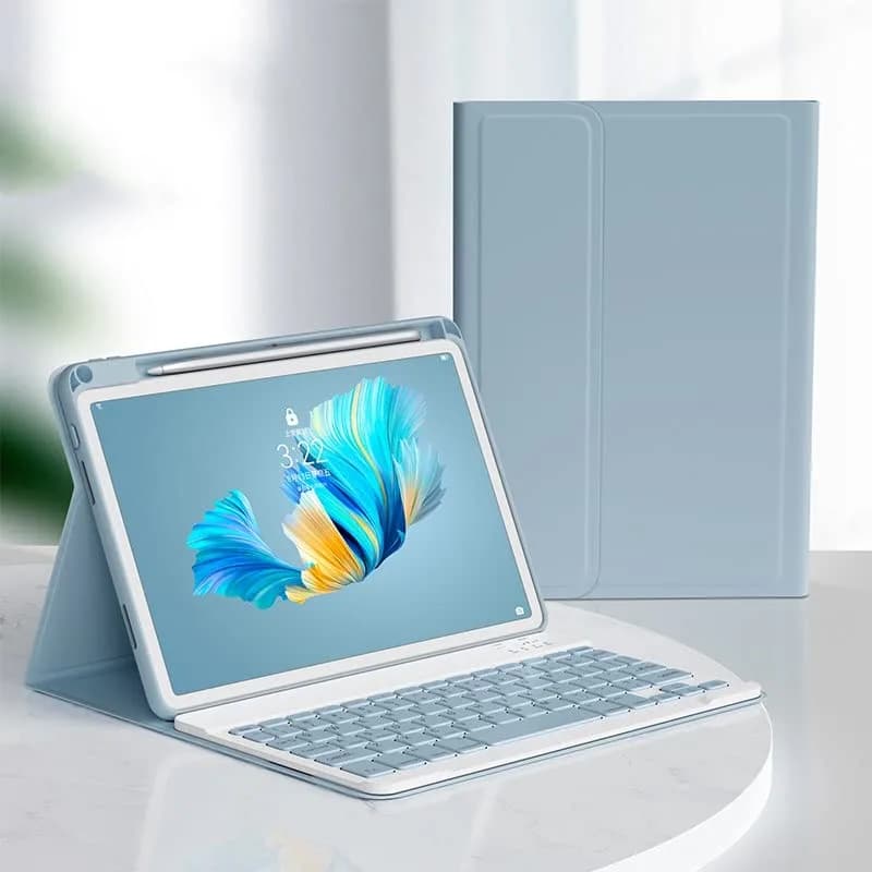 kaitesi Detachable Bluetooth Keyboard Case for iPad Air 11" (M3/M2) & Pro 11" (1st-4th Gen) with Pencil Holder - Misty Blue | Magnetic Color Keyboard thumbnail 3