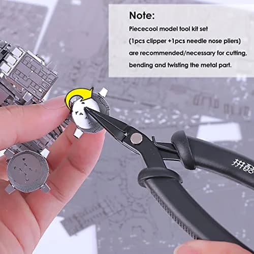 Piececool Professional Metal Model Tools Set - 2pcs Clipper & Needle Nose Pliers | For Metal Earth Kits thumbnail 5