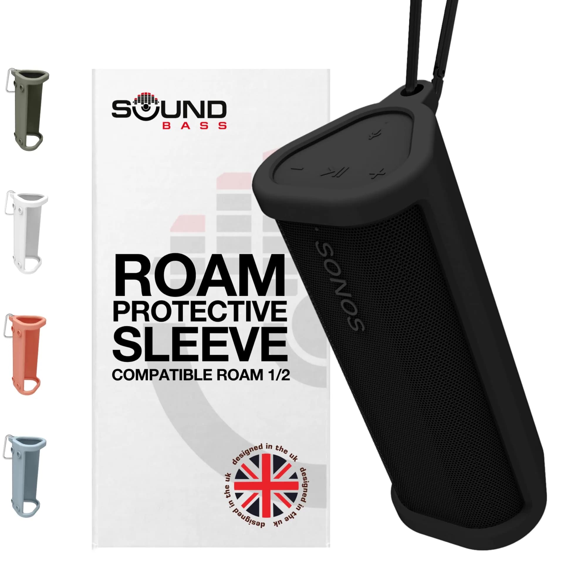 Sound Bass Heavy Duty Protective Carrying Case for Sonos Roam 2 | Black, 18cm (7in) Length