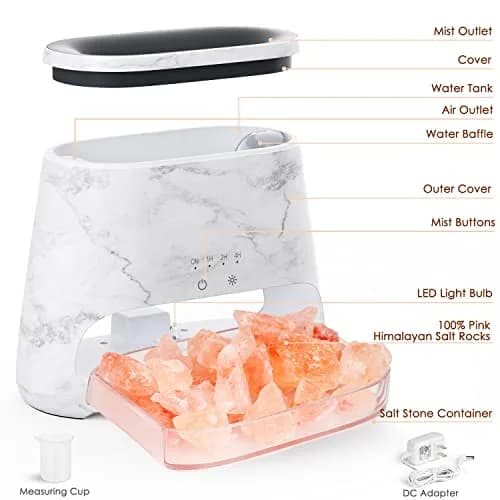 SALKING 2-in-1 Ultrasonic Aroma Diffuser & Himalayan Salt Lamp | Silent, Auto Shut-Off, 150ml thumbnail 7