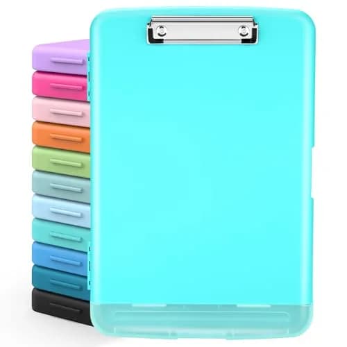 Sooez Storage Clipboard with Pen Holder 35.5 cm (14 in) | Mint Green, High Capacity for Students & Professionals thumbnail 1