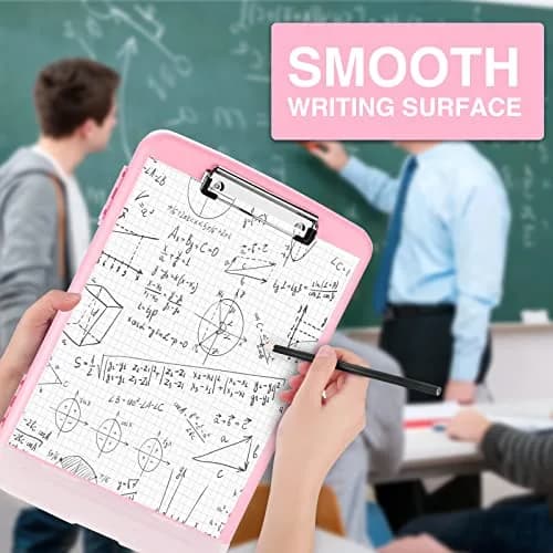 Sooez Storage Clipboard with Pen Holder & Compartments, 8.5x11 Letter Size, Light Pink | High Capacity for Students & Professionals thumbnail 5