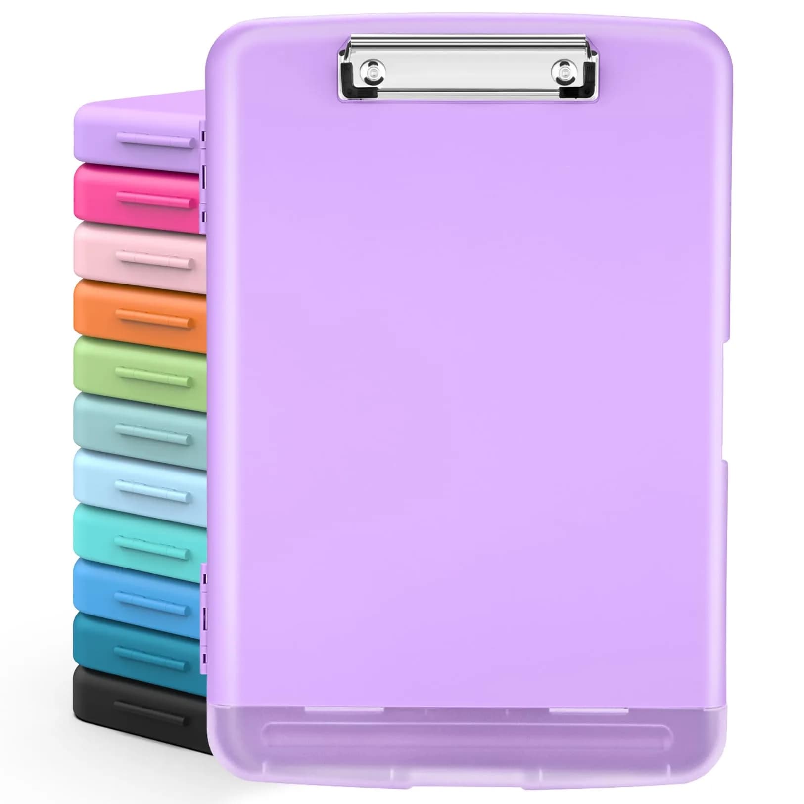 Sooez Storage Clipboard 34cm (13.4") Light Purple | High Capacity with Pen Holder for Students & Teachers