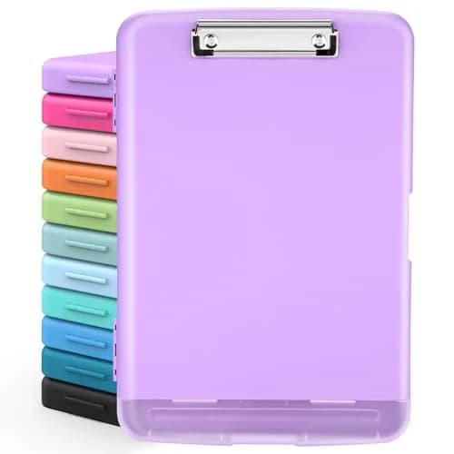 Sooez Storage Clipboard 34cm (13.4") Light Purple | High Capacity with Pen Holder for Students & Teachers thumbnail 1