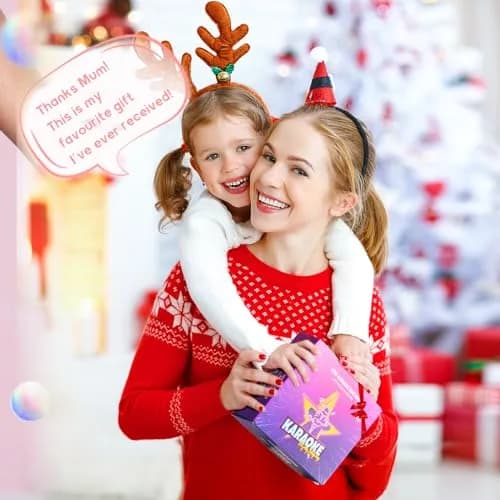 YLL Pink Karaoke Machine for Kids | Portable Bluetooth Speaker with 2 Wireless Microphones & Magic Voices (Mini Size) thumbnail 2