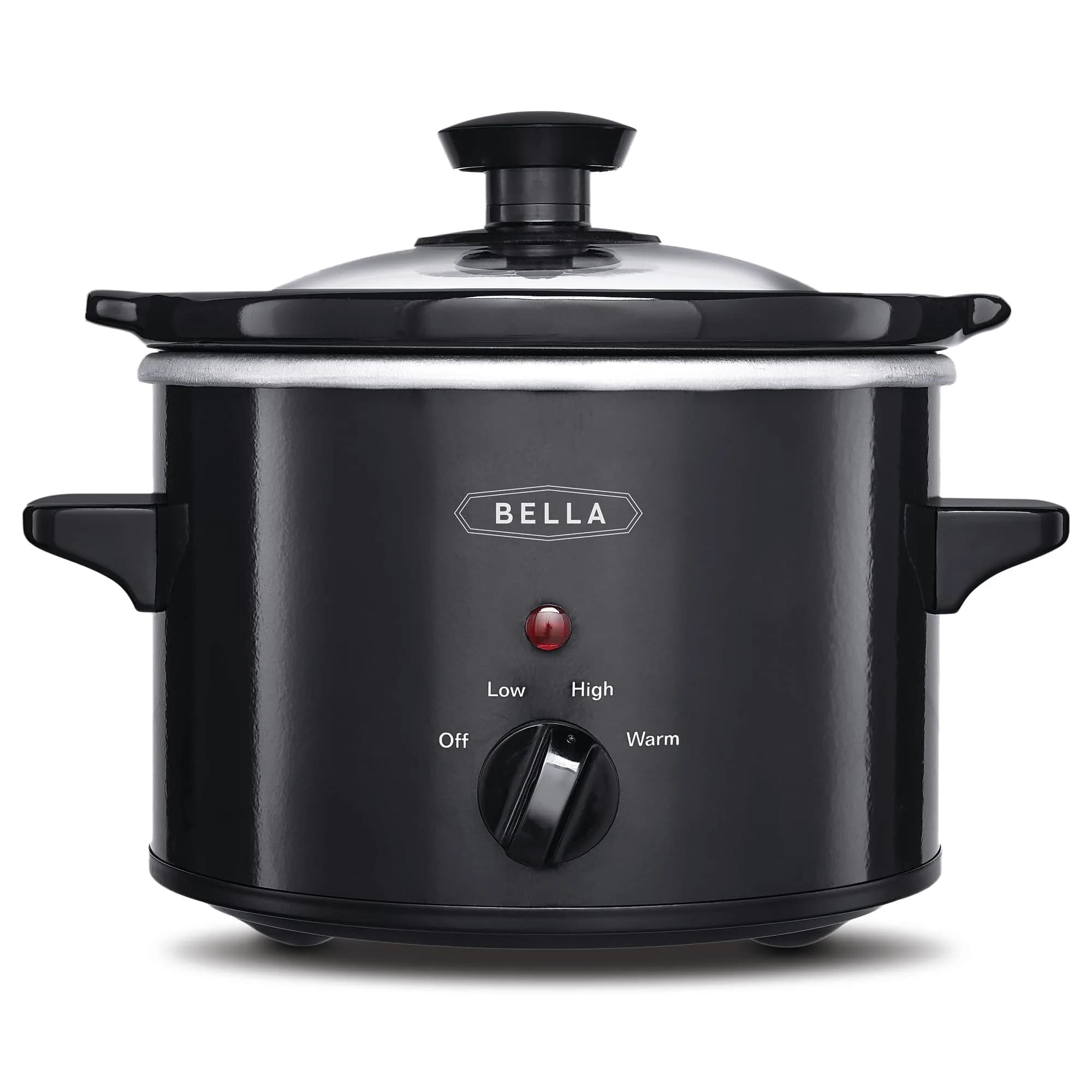 BELLA 1.5 Qt Slow Cooker with 3 Heat Manual Control | Ceramic Nonstick Coating & Dishwasher Safe — Black