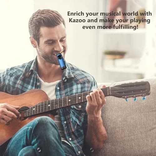 TianChunyue Metal Kazoo 5 Diaphragms | Adjustable Tone for Most Instruments (Blue) thumbnail 4