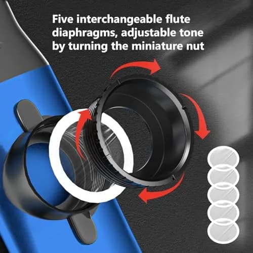 TianChunyue Metal Kazoo 5 Diaphragms | Adjustable Tone for Most Instruments (Blue) thumbnail 2