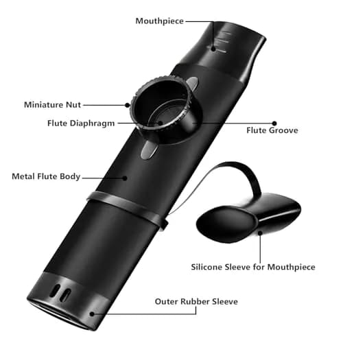 TianChunyue Metal Kazoo 5 Diaphragms | Adjustable Tone for Most Instruments (Black) thumbnail 5