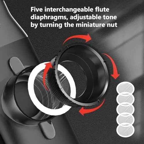 TianChunyue Metal Kazoo 5 Diaphragms | Adjustable Tone for Most Instruments (Black) thumbnail 2