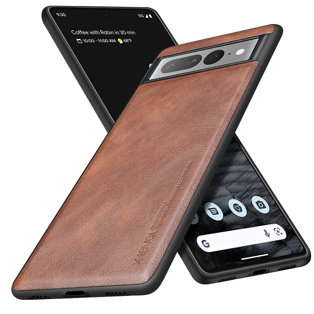 X-level PU Leather Case for Google Pixel 7 Pro | Shockproof, Non-Slip, Vintage Brown - main product image
