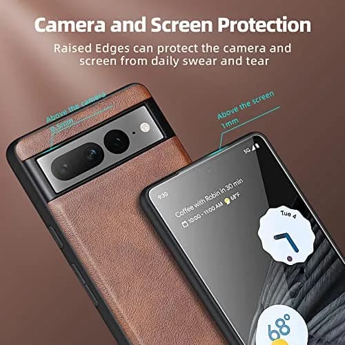 X-level PU Leather Case for Google Pixel 7 Pro | Shockproof, Non-Slip, Vintage Brown thumbnail 4