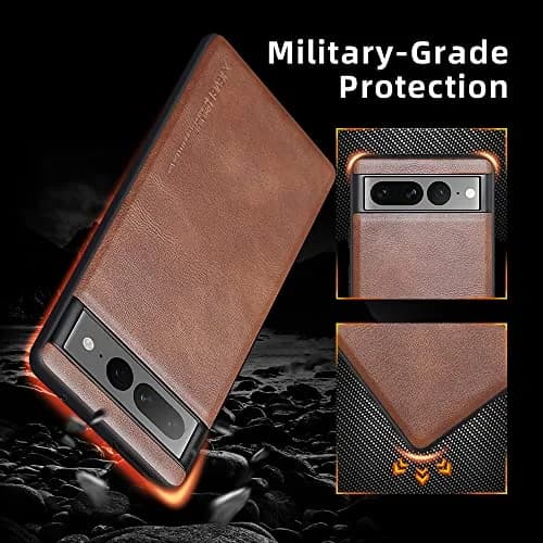 X-level PU Leather Case for Google Pixel 7 Pro | Shockproof, Non-Slip, Vintage Brown thumbnail 2