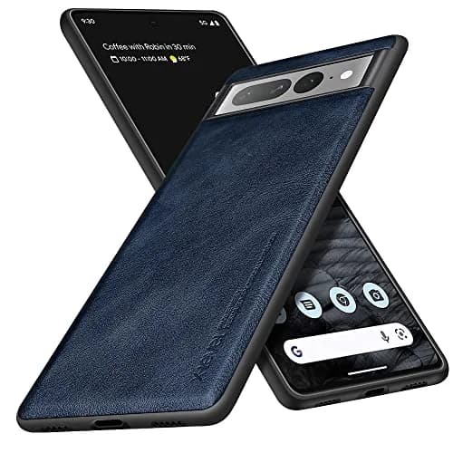X-level PU Leather Case for Google Pixel 7 Pro, Shockproof, Non-Slip, Blue | Vintage Leather Design with Drop Protection thumbnail 1