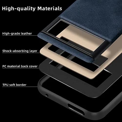 X-level PU Leather Case for Google Pixel 7 Pro, Shockproof, Non-Slip, Blue | Vintage Leather Design with Drop Protection thumbnail 3